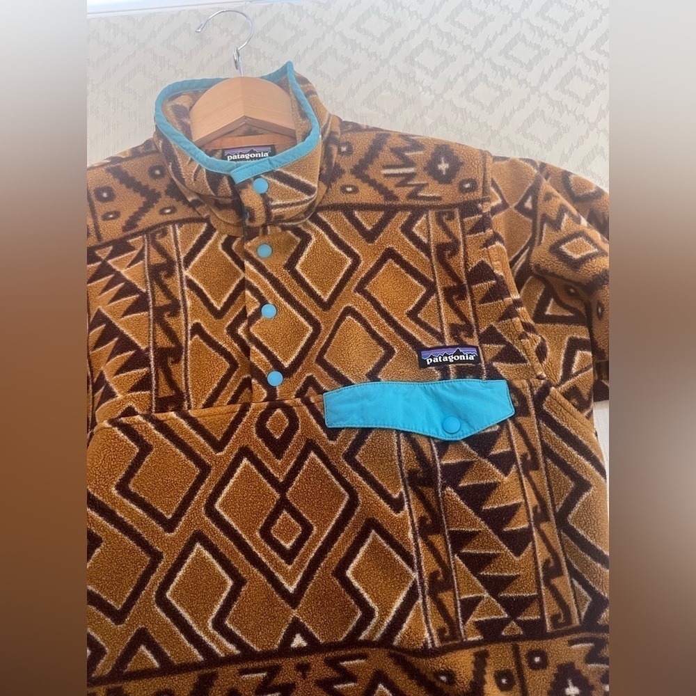Patagonia Synchilla Snap T Mens Size XS Brown Aztec Montana Siete Fleece Outdoor - Picture 4 of 6